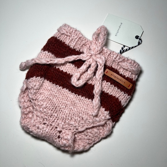 PiuPiuChick Pink Striped Knit Bloomer Shorties New With Tags 12 months - Picture 1 of 4